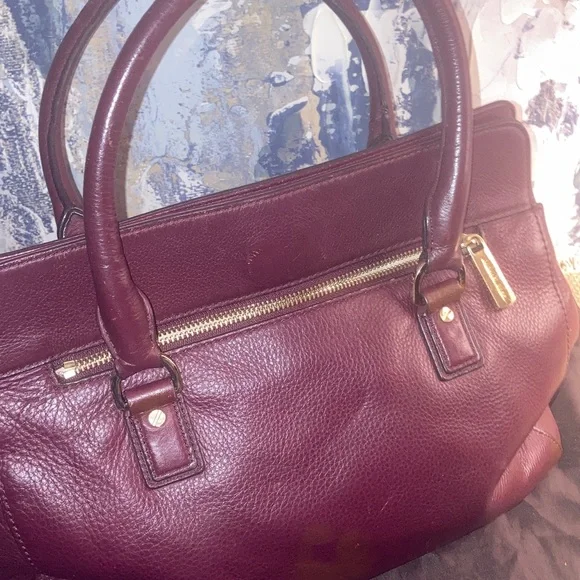 Genuine Michael Kors  Merlot Leather Satchel - Picture 6 of 14